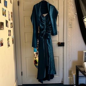 Blue ball gown plus matching Shaw